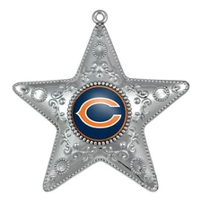 Topperscot NFL Chicago Bears Silver Star Ornament
