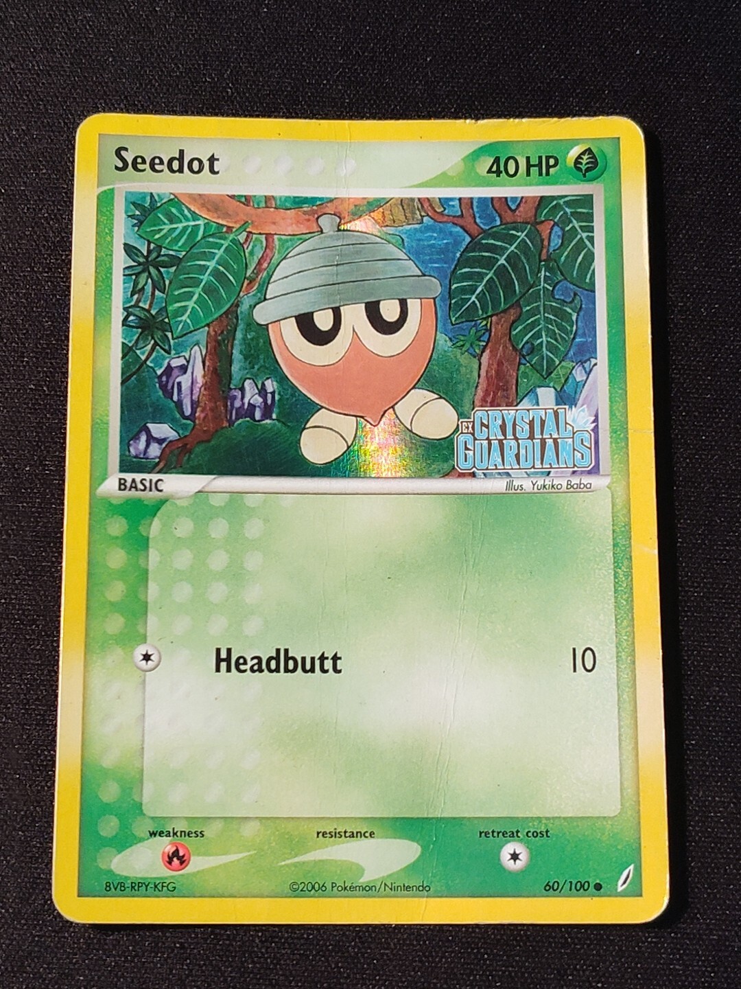 Seedot Pokemon Card 60/100 EX Crystal Guardians Reverse Holo Foil Stamped HP/DMG