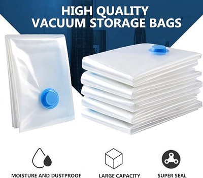 5 x Jumbo Vacuum Storage Bags Travel Space Saver Seal Clothes Organizer Bag