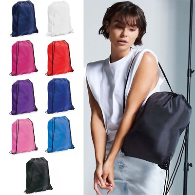 Drawstring Backpack Rucksack Bag For School Gym Sports PE