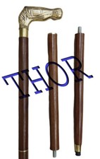  Nautical Marine Collectible Brass With Wooden Walking Nautical Stick Gift 