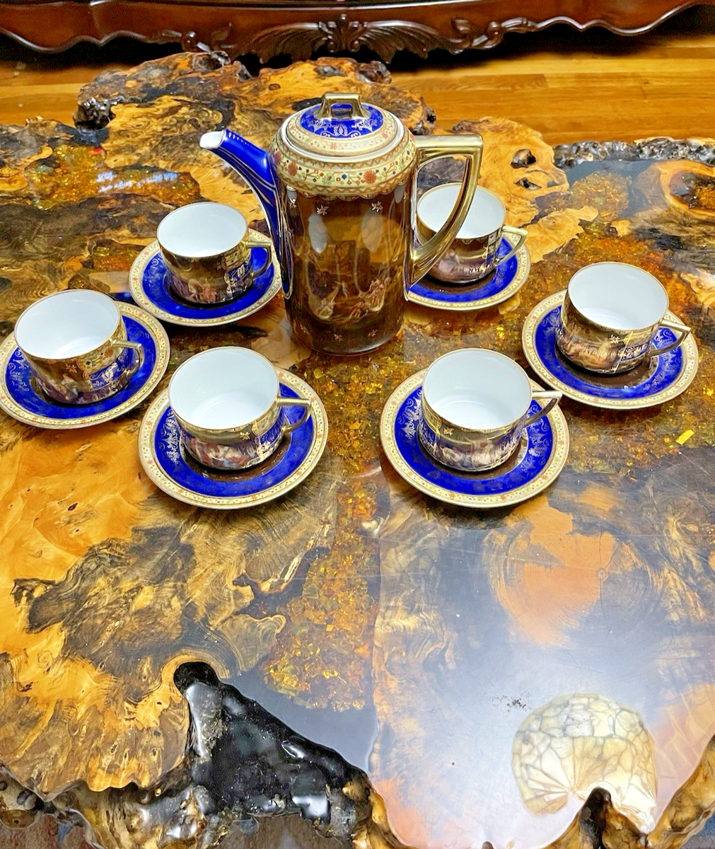 ヴィエナ・スタイル　カップ・ソーサーセット Vintage Royal Vienna Style Porcelain Coffee Set of 6! EACH w