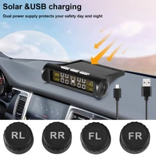 Wireless Solar Car LCD Tire Pressure Monitoring System W/4 External Sensors