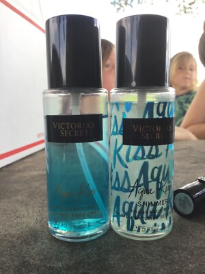 LOT Victoria's Secret AQUA KISS SHIMMER MIST fl oz NEW, Bonus Fragrance  Mist
