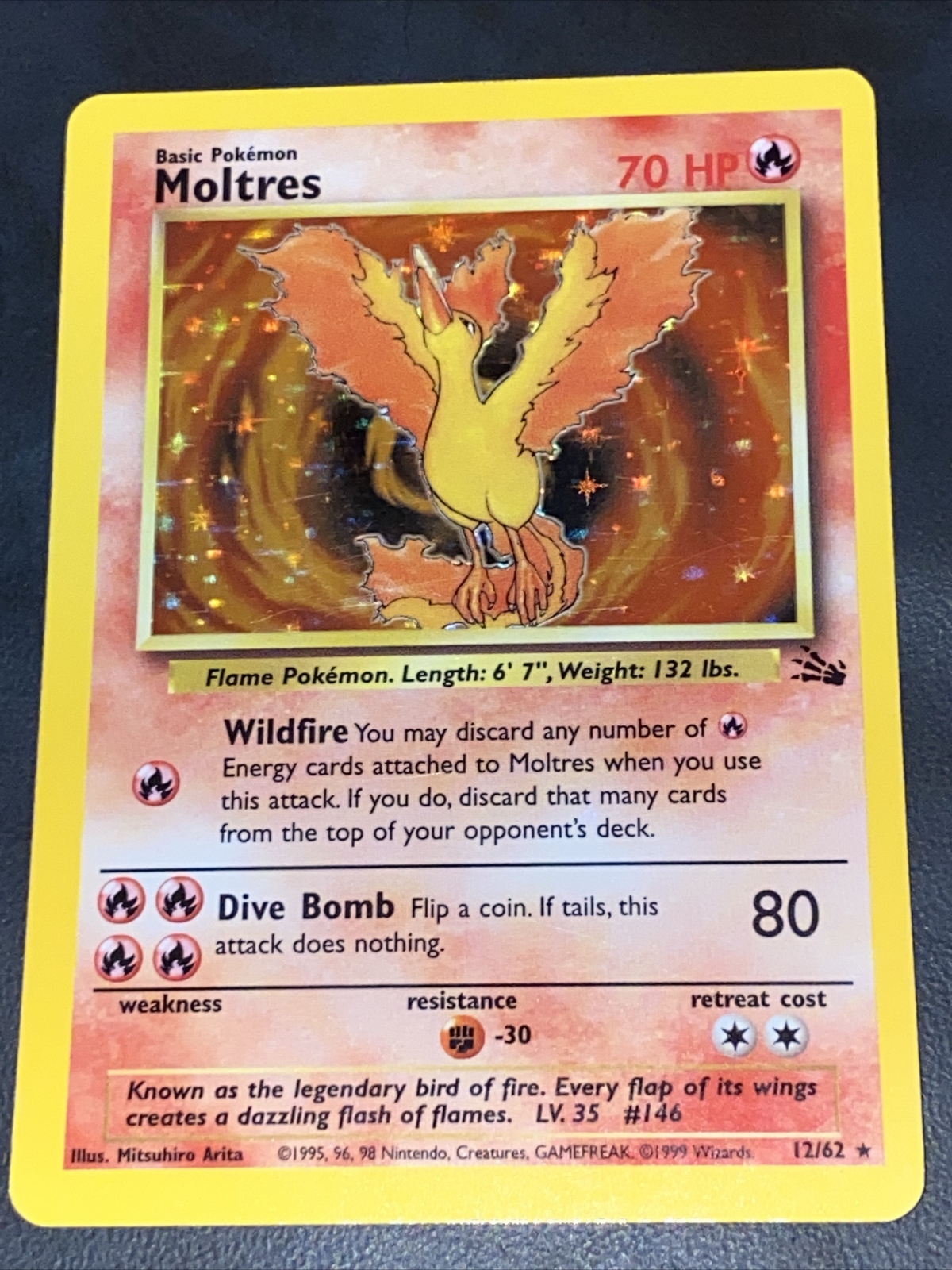 Pokemon Fossil Moltres 12/62 Holo