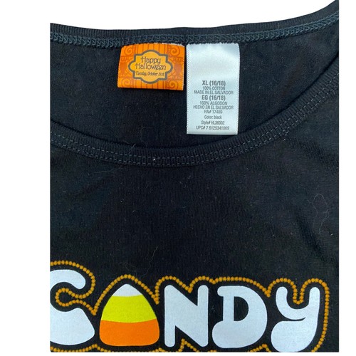 Women's Black Halloween Ghost Bats Candy Sweet SZ XL (16/18) 22x24 - Picture 3 of 6