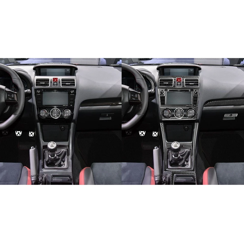Kits completos de actualización de molduras interiores de fibra de carbono real de 36 piezas para Subaru WRX STI 15-21 Foto 3 de 4