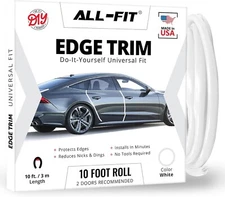 ALL-FIT Car Door Edge Protector Guard from Scratches & Dings U-Shaped (WHITE)