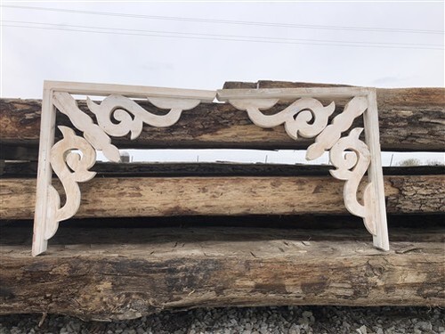 Pair Wood Gable Fretwork, Architectural Trim, Victorian Style, Gingerbread