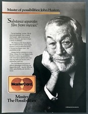 1986 Director Writer Actor John Huston photo Gold MasterCard vintage print ad