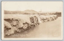 Thermopolis Wyoming WY Big Springs Falls Winter Real Photo Postcard RPPC 1904-18