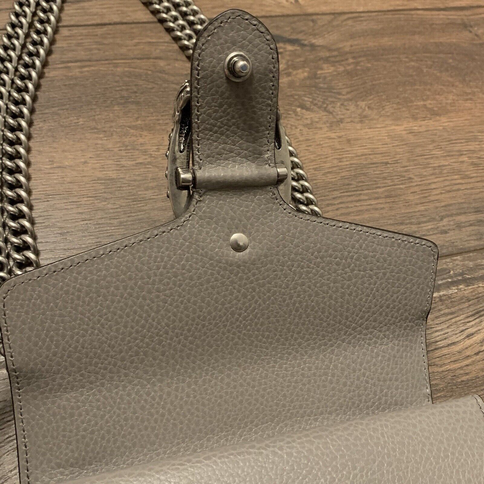 Gucci Dionysus Mini Grey Leather Bag - image 12
