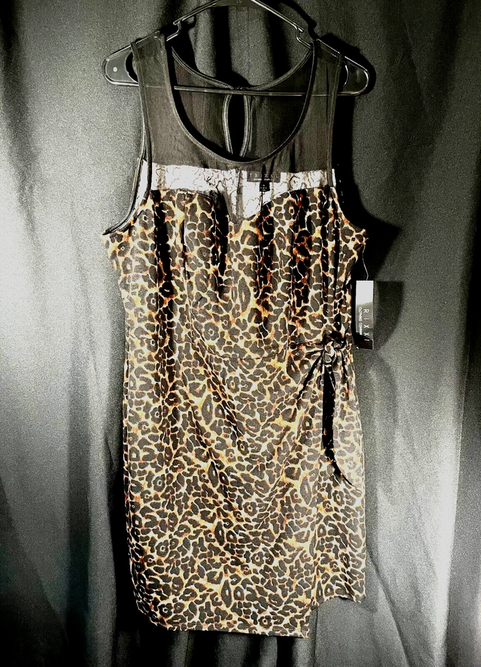豹纹连衣裙 2XL 全新 Trixxi 服装公司黑色透明领