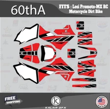 Graphics Kit for  Losi PRO MOTO MX (ALL YEARS) 60tha Series - Red
