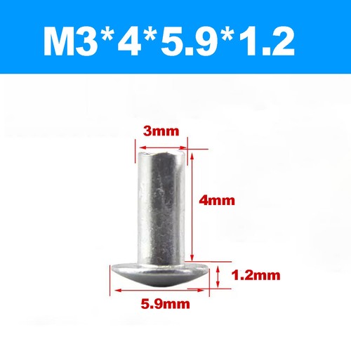Aluminum Large Round / Flat Head Semi Hollow Rivet,Hollow Rivet, M2M2.5M3M4M5M6 - Picture 22 of 123