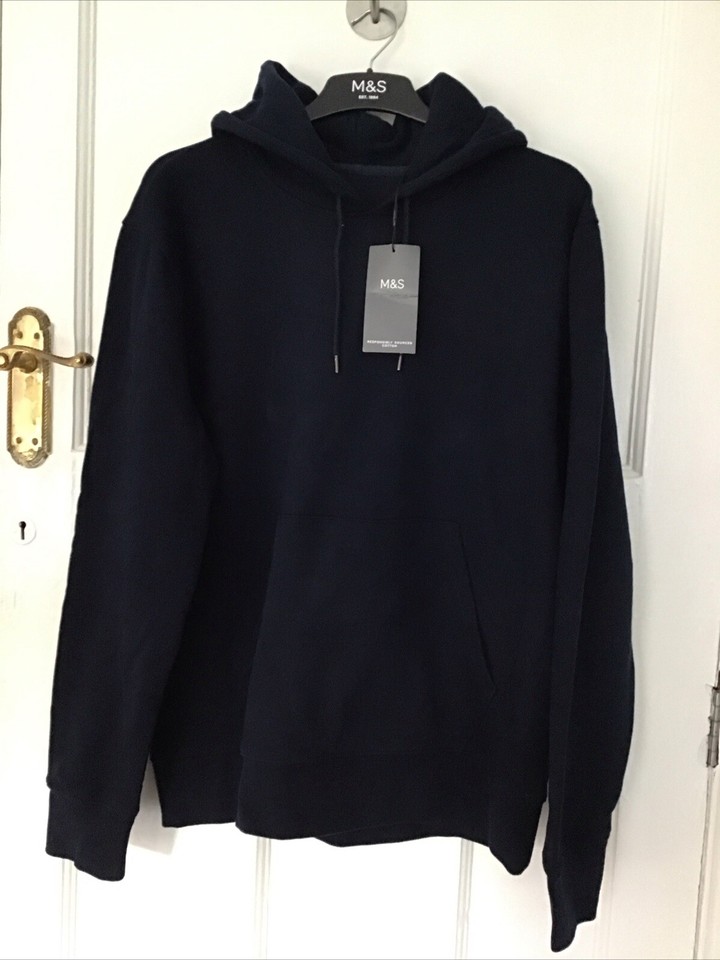 m&s mens hoodie size 3XL 5052 Chest reg length navy b.n.w.t eBay