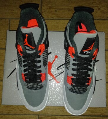 nike air jordan retro 4 infrared black dark grey