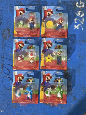 6 x Super Mario 2021 Jakks Pacific Nintendo Action Figures Set Of 6