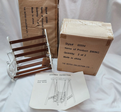 New In Box, Never Used! Boyds Bears "Summer Breeze Cast Iron Swing" Item# 65594 - Picture 2 of 13