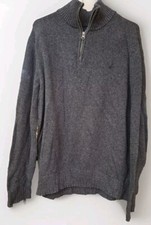 American Eagle Outfitters Men's Large 1/4 Zip Dark Gray Sweater