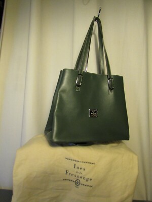 grand sac inès de la fressange cuir vert
