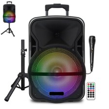 12" Bluetooth Speaker Subwoofer Heavy Bass Sound System Mic Tripod Stand Remote