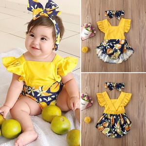baby girl lemon romper
