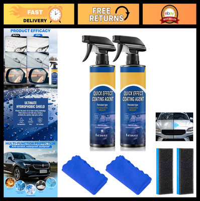 2Pcs Quick-Acting Car Coating Spray, Effective Oil Film Emulsion & Glass Cleaner