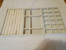 Lot Of Three Beige Jewelry Display Trays 4.75" x 8.25" B10