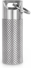 100 Waterproof Titanium Pill Box Keychain - TSA Approved, Strong Silver-mini