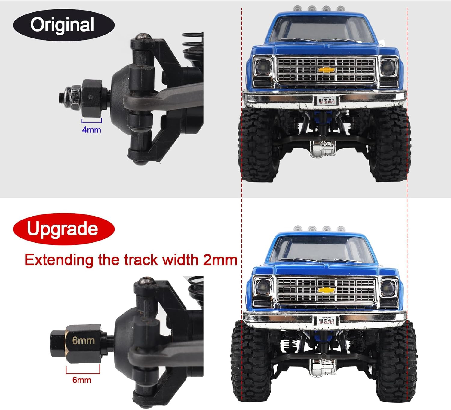 Hobbypark Brass Hex Extension for TRX4M Upgrades Parts Extended Wheel Hex Hubs E