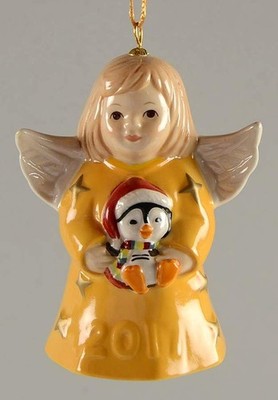 Goebel Angel Bell Ornament Angel With Penguin - Sunflower With Box 42b 11186203