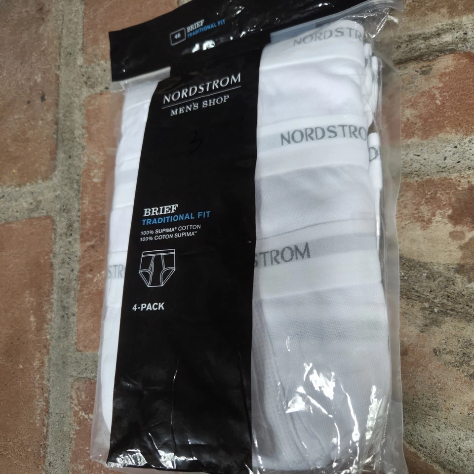 Paquete de 4 calzoncillos de algodón Supima Nordstrom Shop para hombre talla 46 blancos XXL NUEVOS CON ETIQUETAS tradicionales Foto 2 de 4