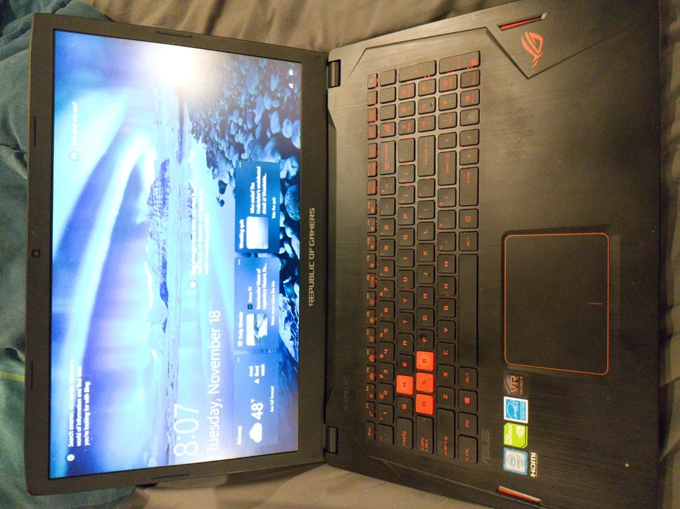 ASUS ROG GL702VM 17.3" Laptop Intel i7-6700HQ 16GB 1TB OS +1TB HDD GTX 1060 - Image 2 of 3