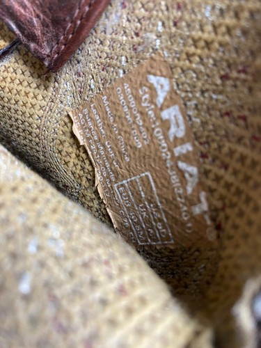 Botas Ariat Hombres 8 D Cuero Marrón Sierra Sillín Puntera de Acero Trabajo Vaquero Occidental - Imagen 3 de 8