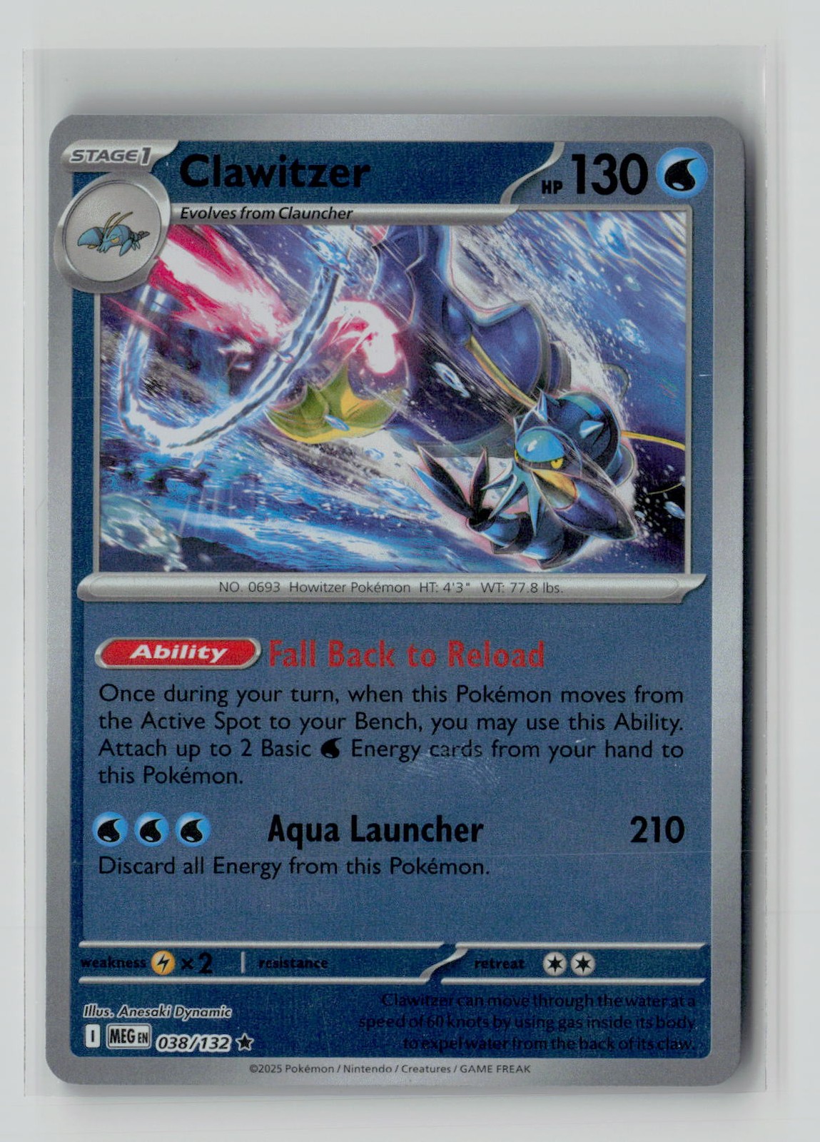 Clawitzer - Rare ME01: Mega Evolution 038/132 NM