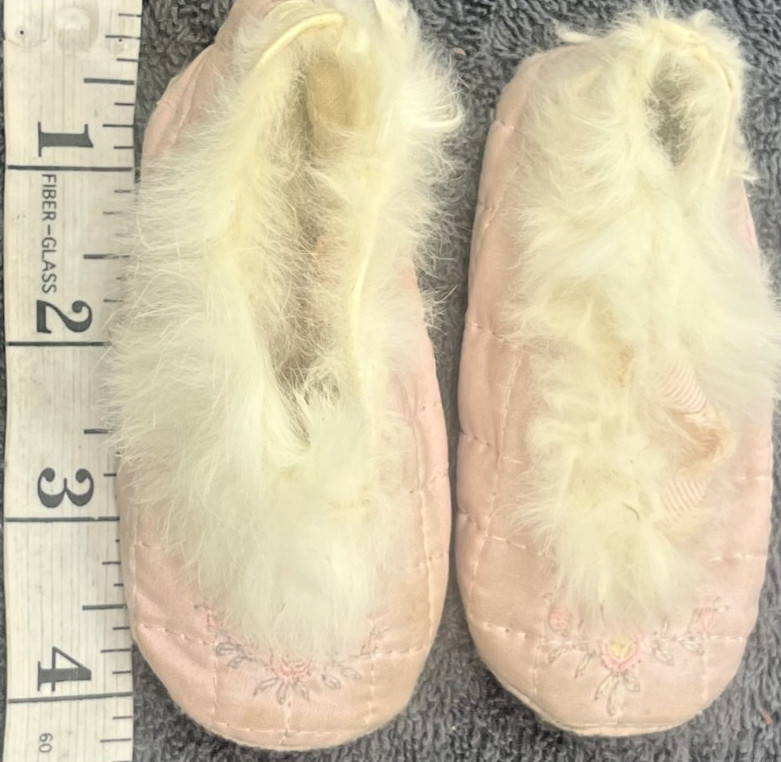 Rabbit Fur Embroidery Slippers Tiny Mini