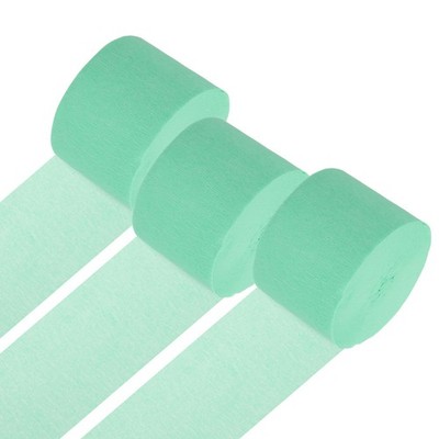 3Roll 1.8''x82FT Crepe Paper Streamers Decorations Mint Green