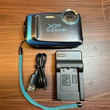 FUJI FILM FinePix XP130 Waterproof Digital Camera Tested Blue Compact