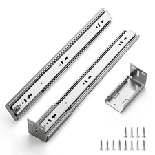 12" Soft Close Drawer Slides 2 Pairs Heavy Duty Side Mount with Brackets Silver