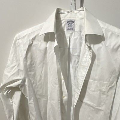 Brooks Brothers Regent Non-Iron Supima Cotton White Solid Dress Shirt 14.5-33