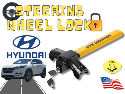 #ad For all HYUNDAI Cars Steering Wheel Lock Twin Hooks Yellow – Simple amp; Safe to Us $45.20