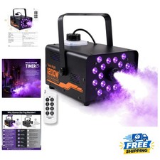 1200W Halloween Fog Machine with 18 LED Lights Wireless Remote for Parties