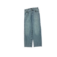 Wild Fable Mid Rise 90's Relaxed Straight Raw Hem Women's size 4 Blue Denim Jean