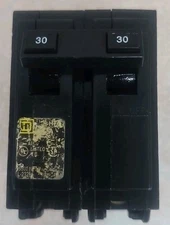 Square D HOM230 30 Amp 2 Pole Circuit Breaker Chipped