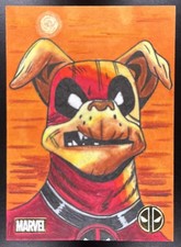 Marketplace image: DogPool 2025 Topps Chrome Deadpool Enid Balam 1/1 Sketch Card Gold Foil DL1