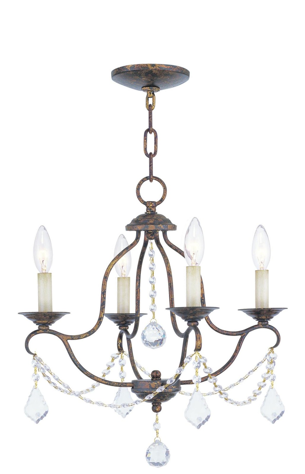 Livex Lighting 6424 Chesterfield 4-Light Bronze 1-Tier Chandelier