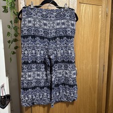 Ladies Papaya Black Blue Purple White Cropped Culottes Summer Trousers Size 12