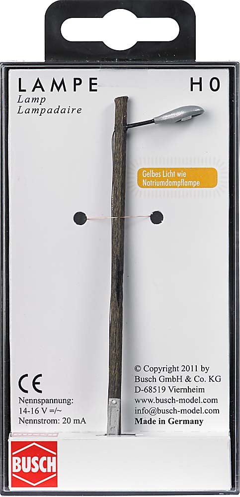 Уличный фонарь Busch 4134 на деревянном столбе Масштабная модель освещения 5490₽