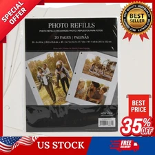 8" x 10" Magnetic Photo Album Refill Pages 20 Pack Self-Stick Sheet Set